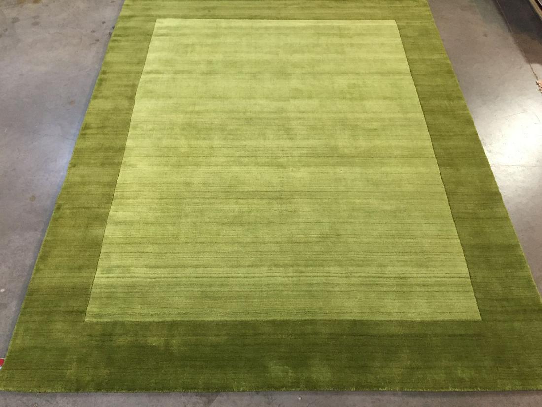 SOLID TWO TONE DESIGN HAND MADE & CARVED WOOL RUG 8x10 (1 of 5)