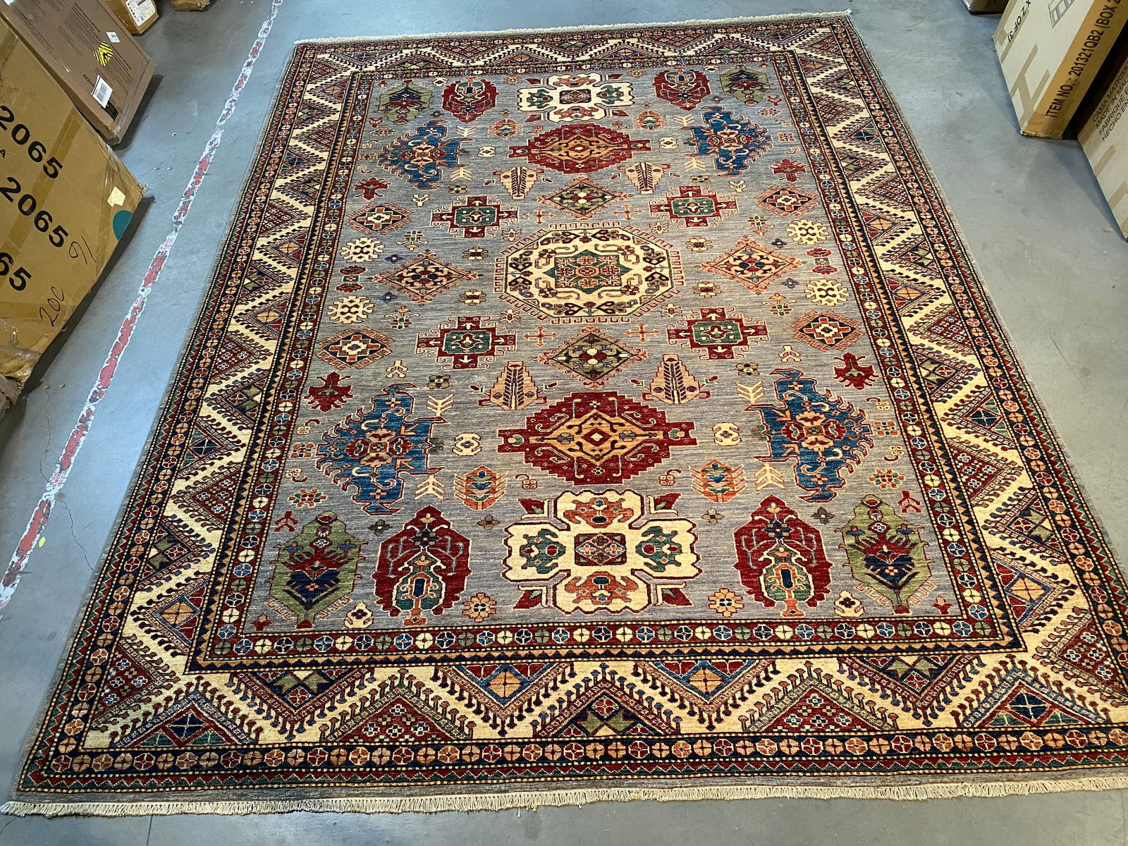 FINE SUPER KAZAK RUG 8'.1"x10'.5" (1 of 8)