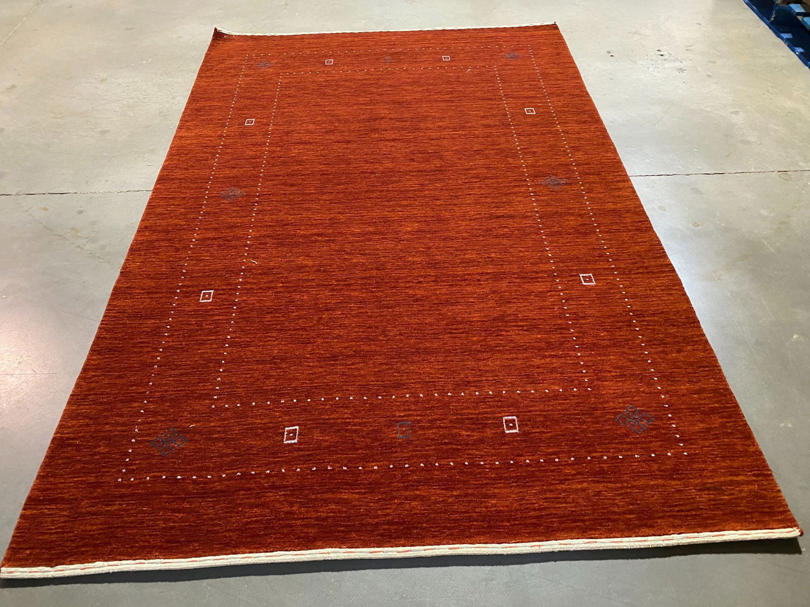 MAGNIFICENT GABBEH RUG 5'.3"X8': Decorative 5'.3"X8'.0" Fine weave Gabbeh rug , 100% natural Veggie Dyes Wool pile , in textured red rust color , Hand Knotted in India,