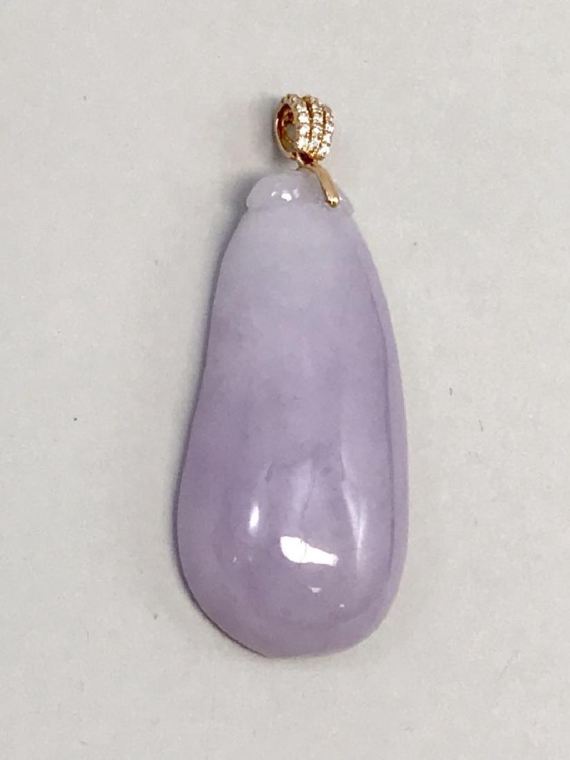 A Violet Jadeite Pendant with  18k Gold Diamond (1 of 8)