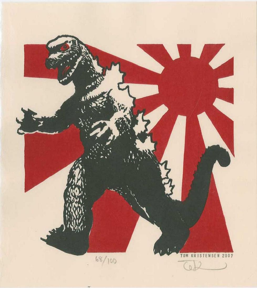 Tom Kirstensen -- Godzilla and Japanese Flag (#68/35) (1 of 2)