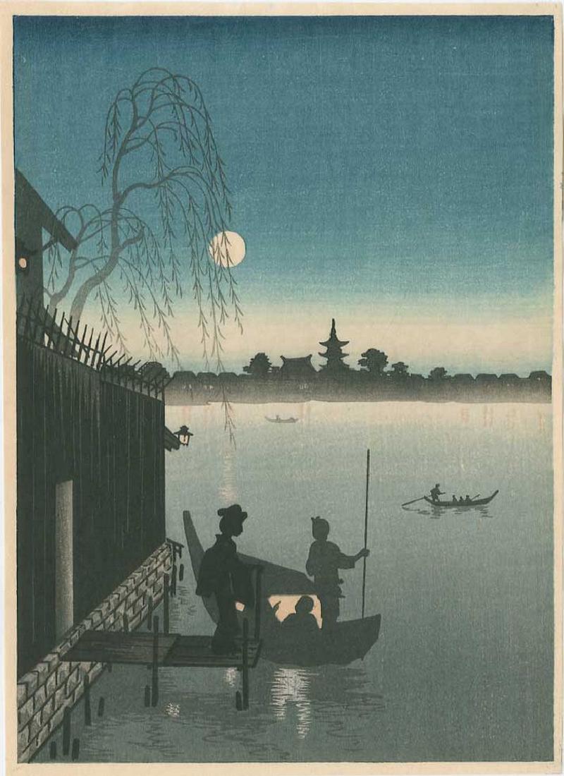Eijiro Kobayashi -- Evening Cool Sumida River Woodblock (1 of 2)