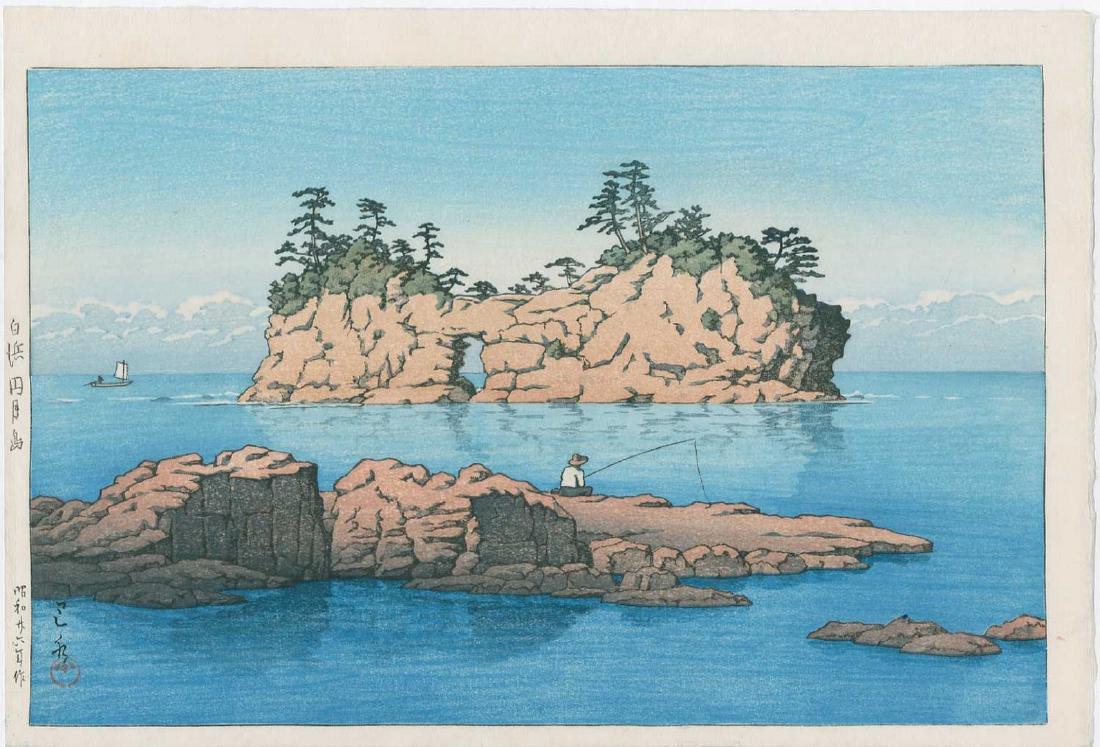 Hasui -- Engetsu Island, Shirashima Woodblock (1 of 2)