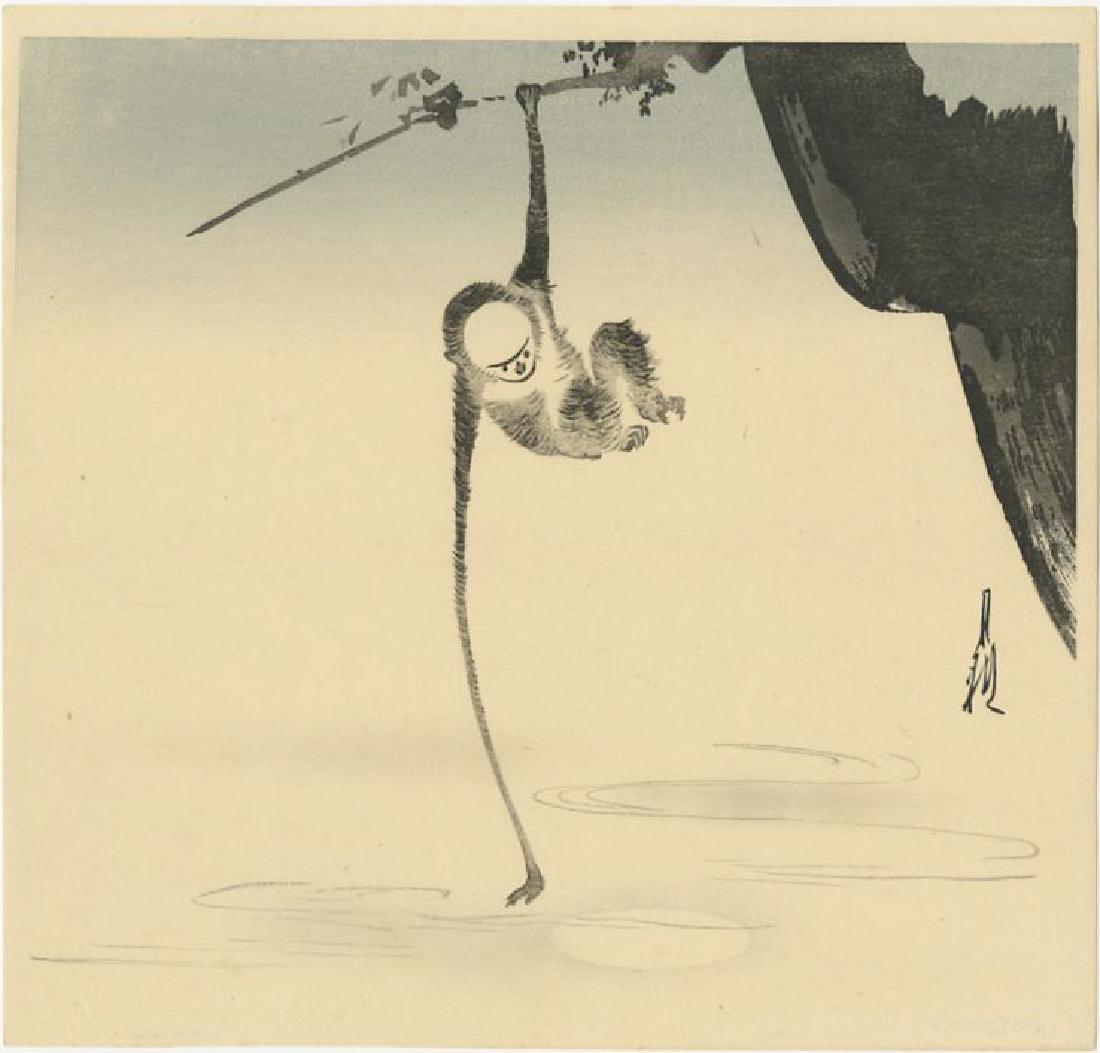 Ogata Gekko - Monkey Reaching for the Moon woodblock (1 of 2)