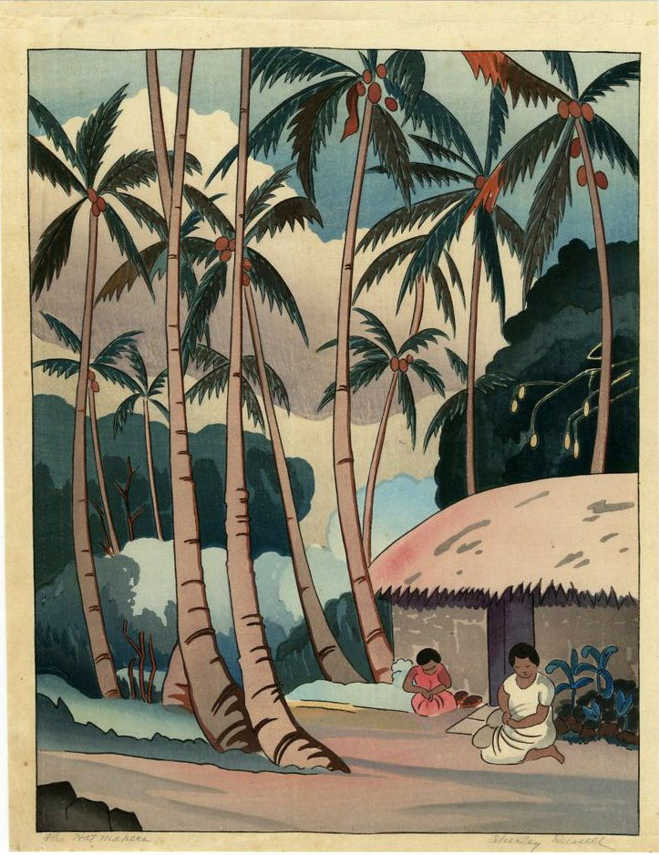 Shirley Russell: The Hat Maker 1935 Woodblock (1 of 2)