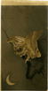 Ohara Koson - Owl and Crescent Moon c1910/23 woodblock