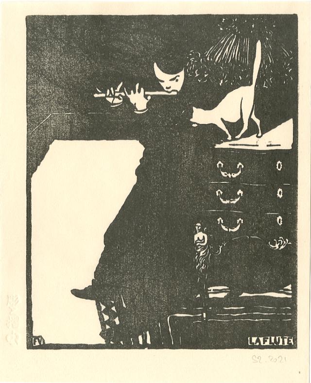 Not Signed: La Flute (The Flute) Woodblock (1 of 2)