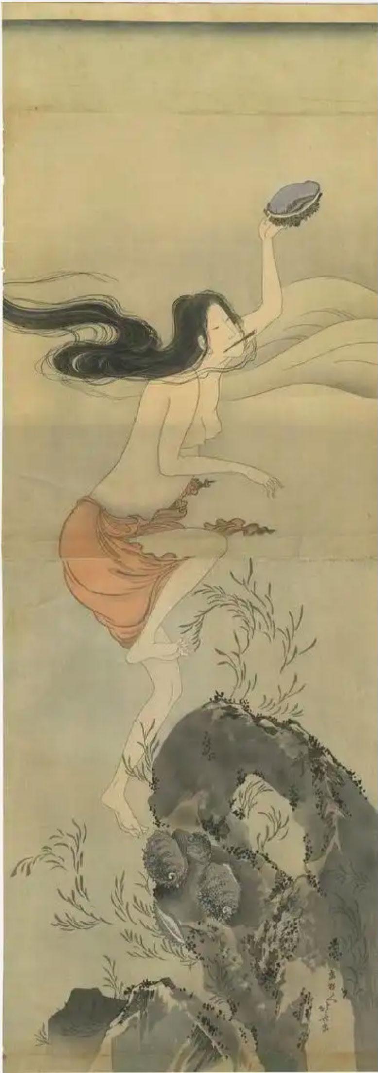 Hokusai Katsushika: Awabi Diver Diptych Woodblock (1 of 6)