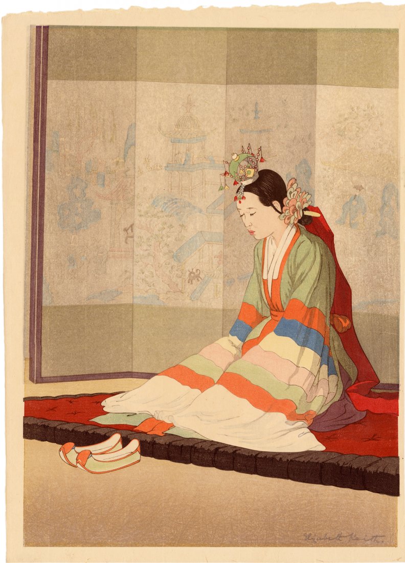 Elizabeth Keith: Korean Bride, 1st Ed Woodblock (1 of 2)