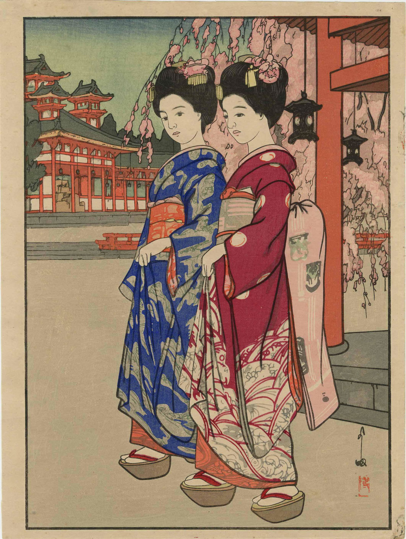 Hiroshi Yoshida - Maiko 1929 woodblock brush-signed (1 of 2)