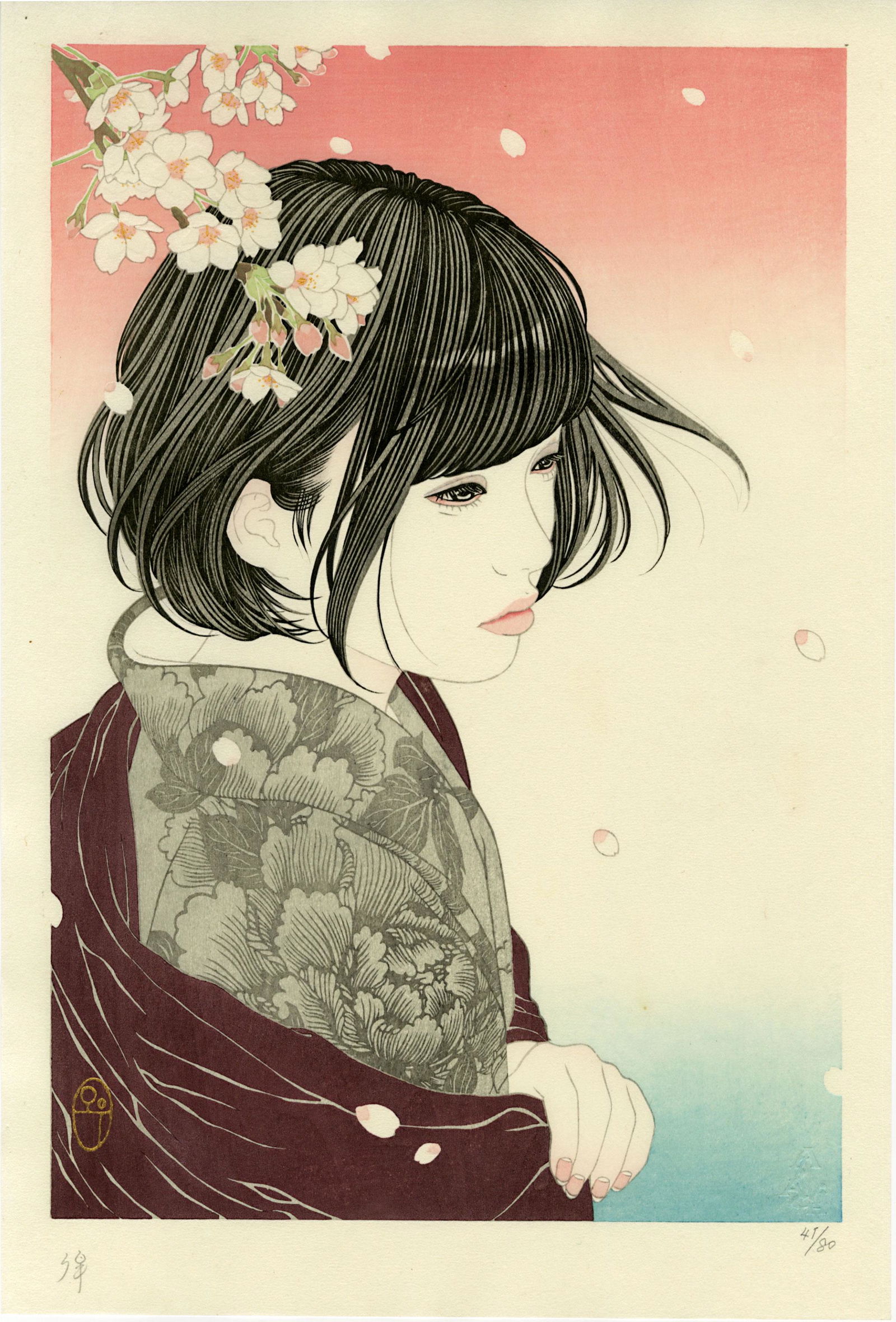 Yu Miyazaki: Full Bloom 2018 1st Ed Woodblock (1 of 2)