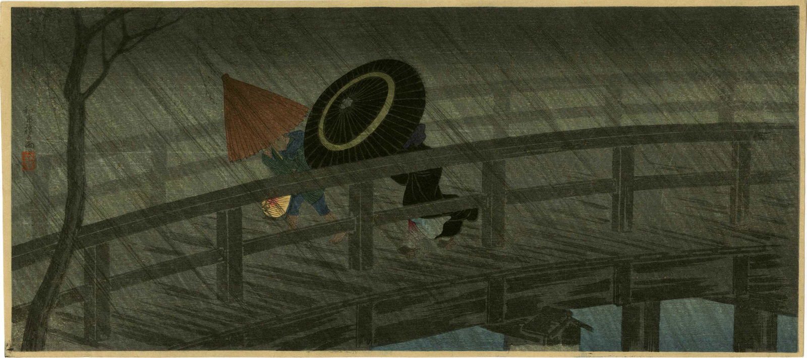Shotei Takahashi: Night Shower at Izumi Bridge 1932 (1 of 2)