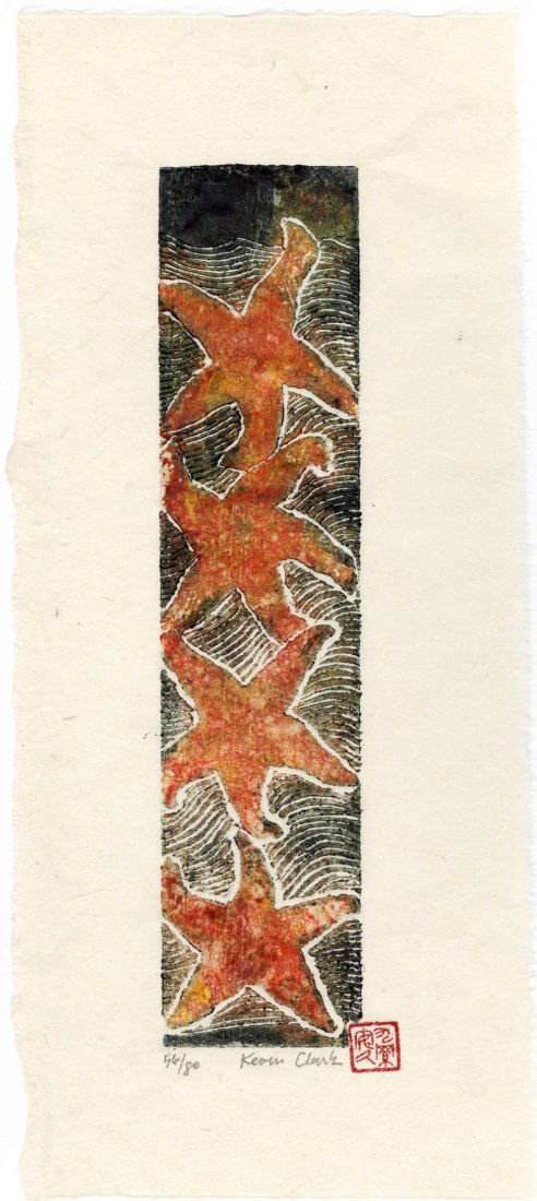 Kevin Clark - Four Starfish #56/80 2008 woodblock (1 of 2)