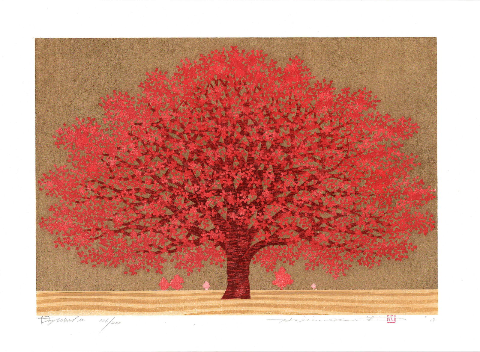 Namiki Hajime: Dogwood 12 1st Ed. 2018 Woodblock (1 of 2)