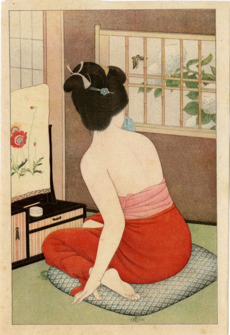 Ito Shinsui: Woman Before a Mirror Shunga (1 of 2)
