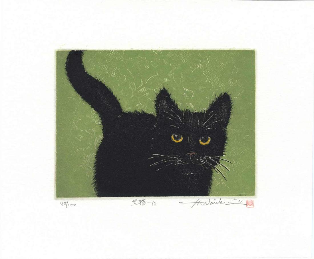 Norikane Hiroto: Black Cat 12 2011 1st Ed. Mezzotint (1 of 2)