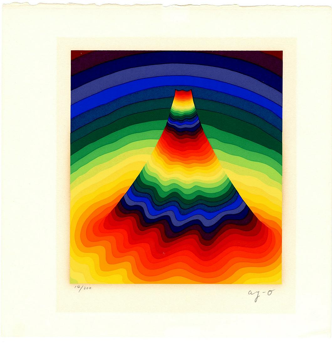 Ay-o: Mount Fuji 1st Ed c.1980 Woodblock Print (1 of 2)