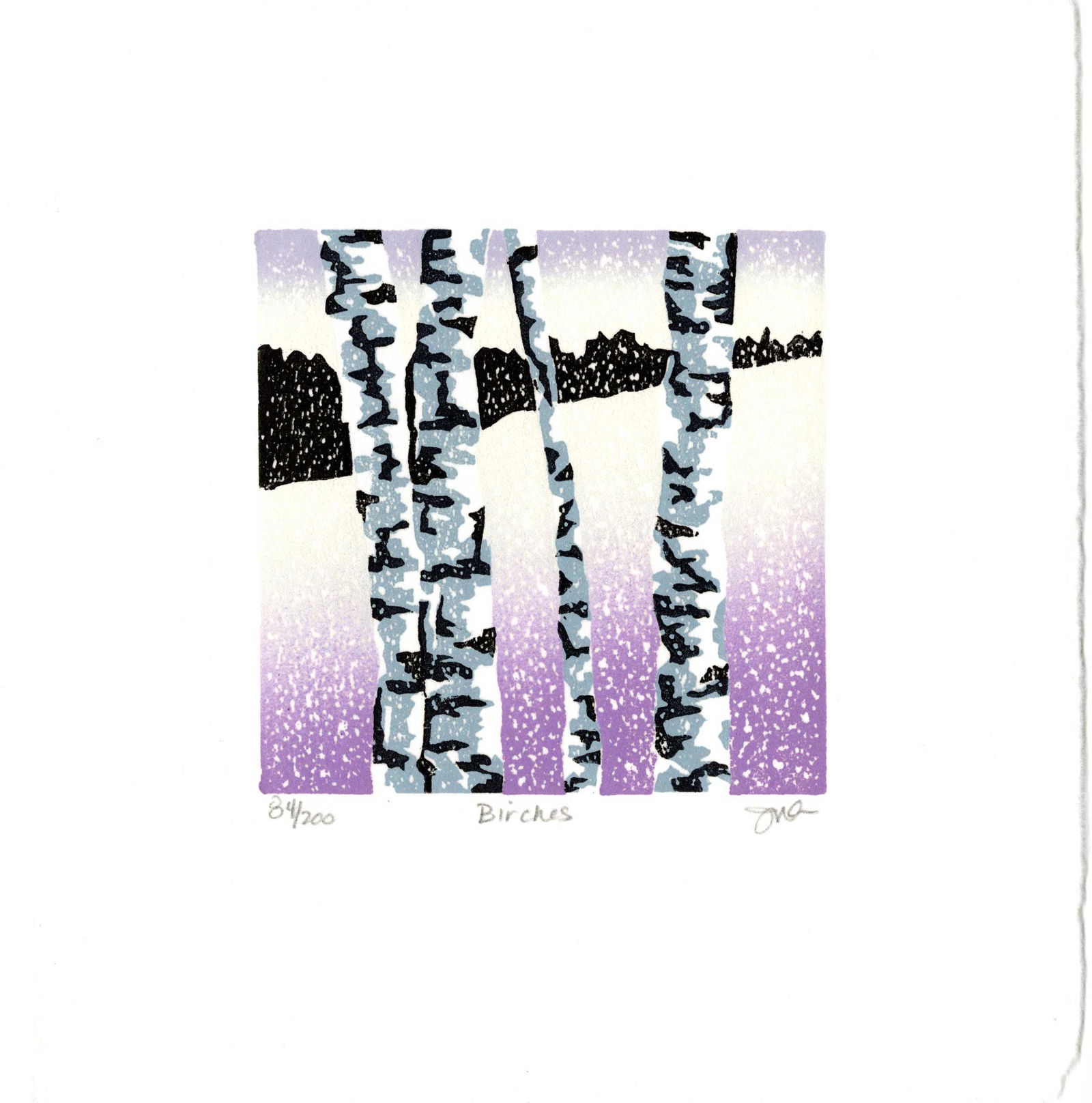 Jeanne Amato: Birches Woodblock Print (1 of 2)