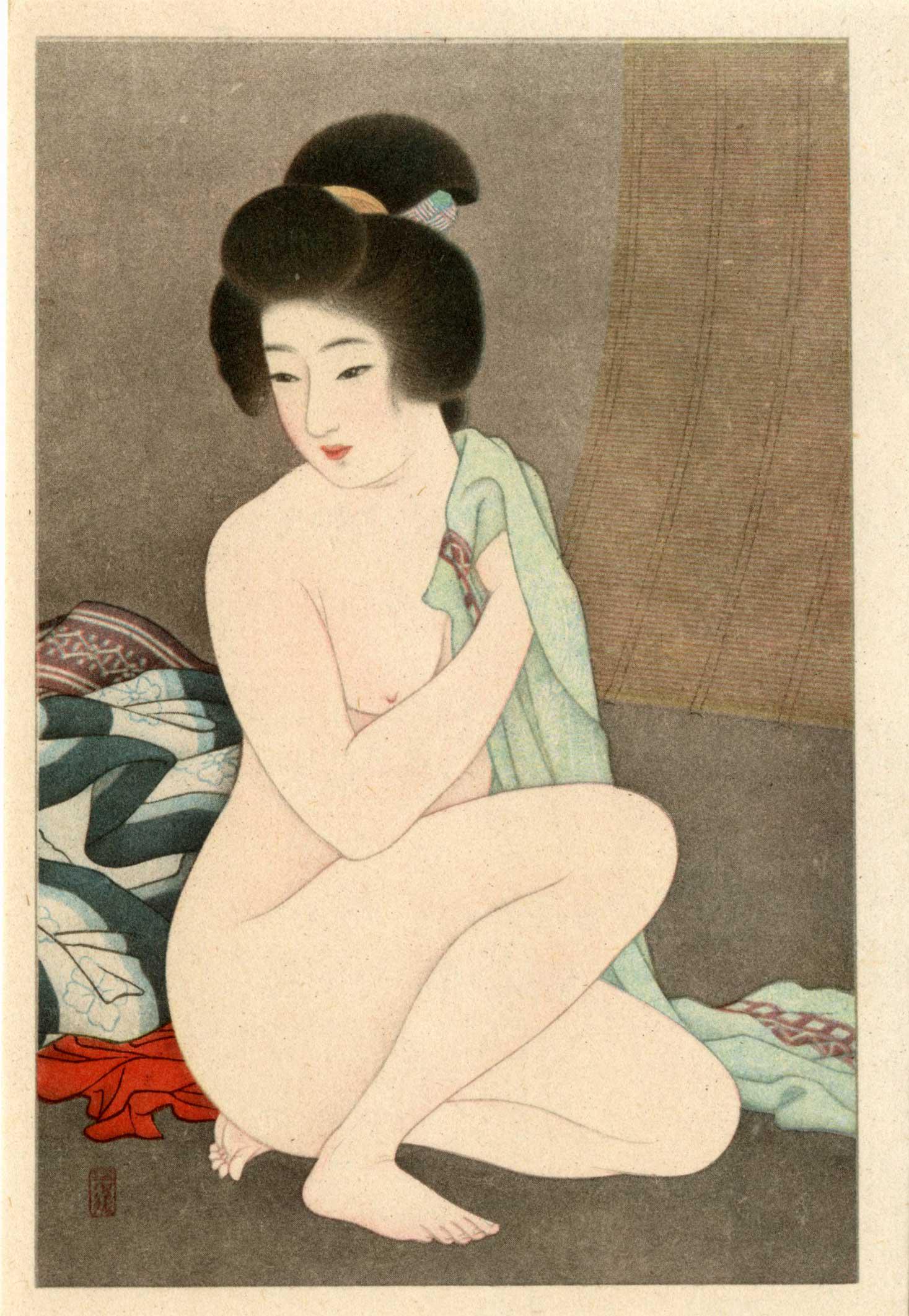 Shinsui Ito: Drying Herself Shunga (1 of 2)