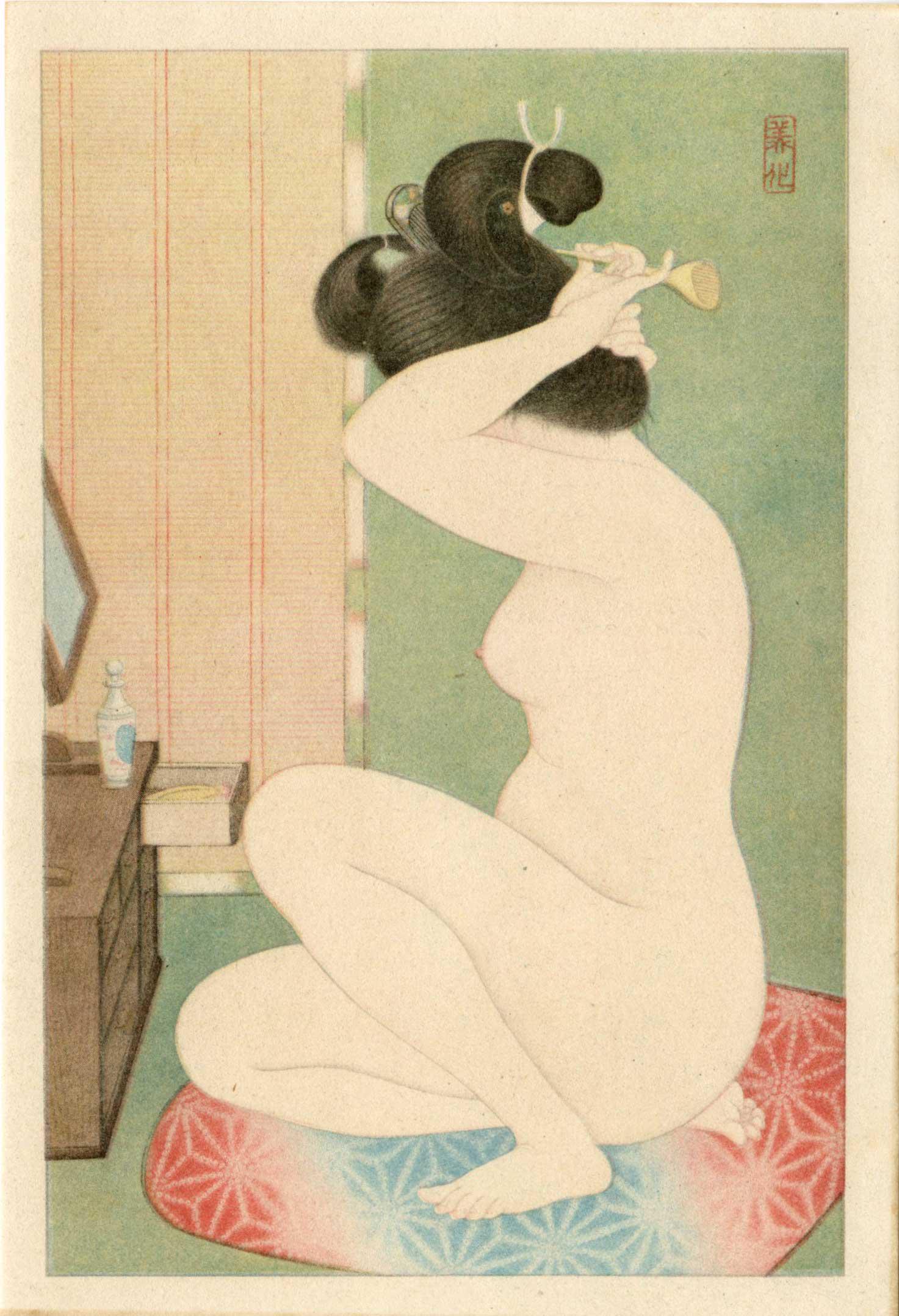 Shinsui Ito: Woman Before a Mirror Shunga (1 of 2)
