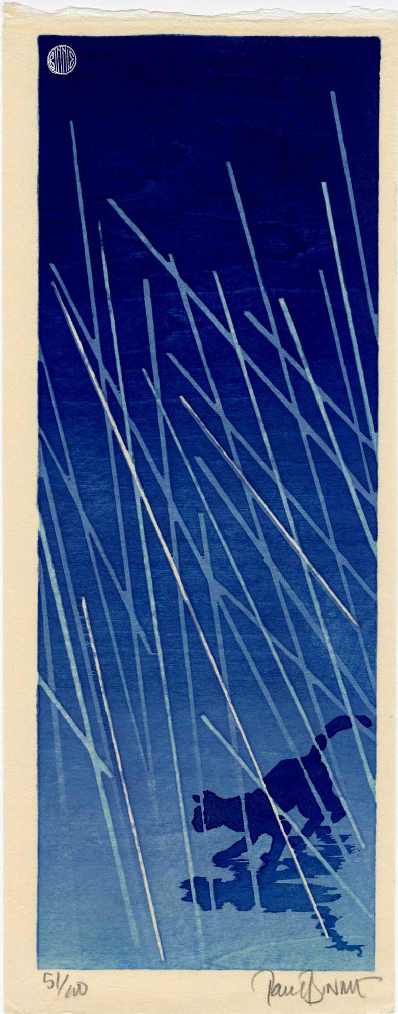 Paul Binnie: Cat in the Rain 2013 1st Ed Woodblock (1 of 2)