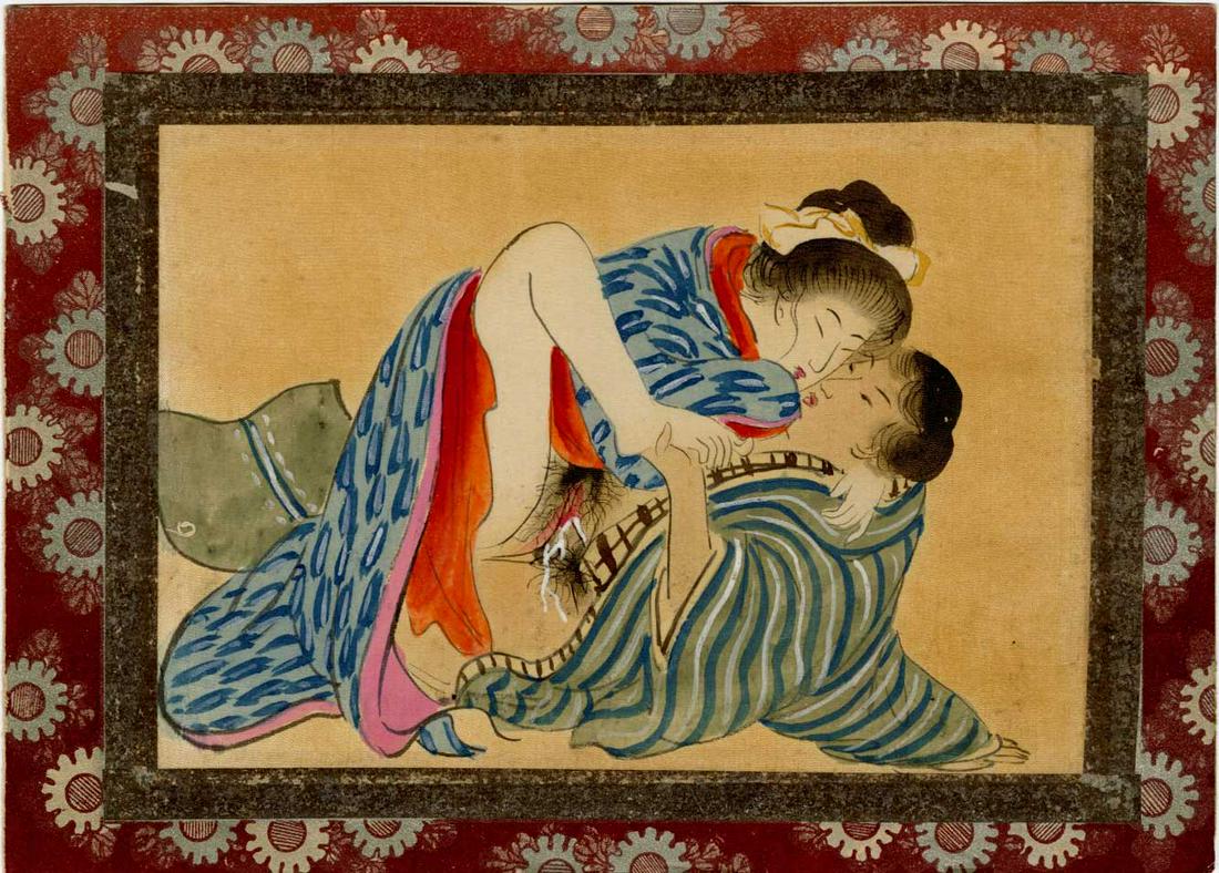 Unsigned - Shunga Painting on Silk Original c1870/80s NR (1 of 2)