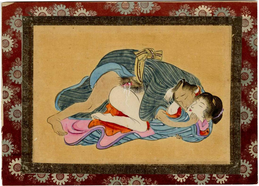 Unsigned - Shunga Painting on Silk Original c1870/80s NR (1 of 2)