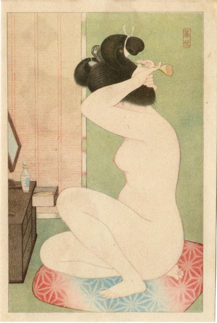 Shinsui Ito: Woman Before a Mirror Shunga NR (1 of 2)