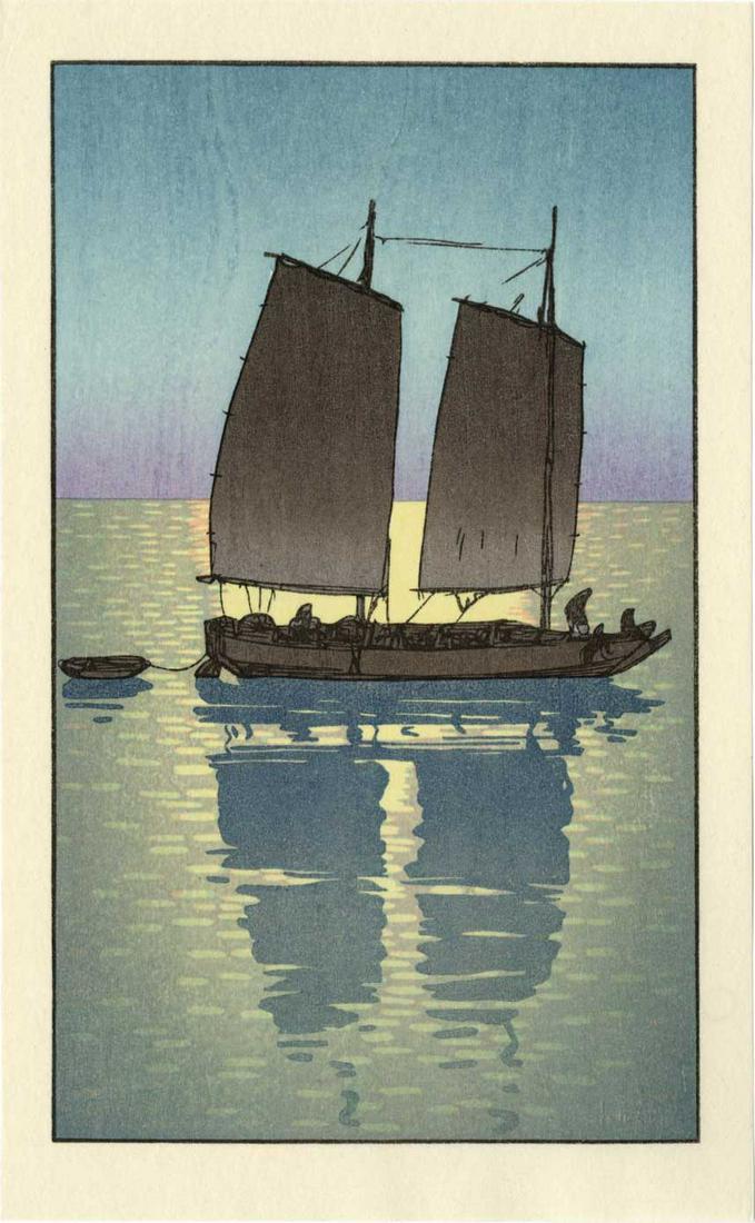 Hiroshi Yoshida: Sailboat Day Woodblock NR (1 of 2)