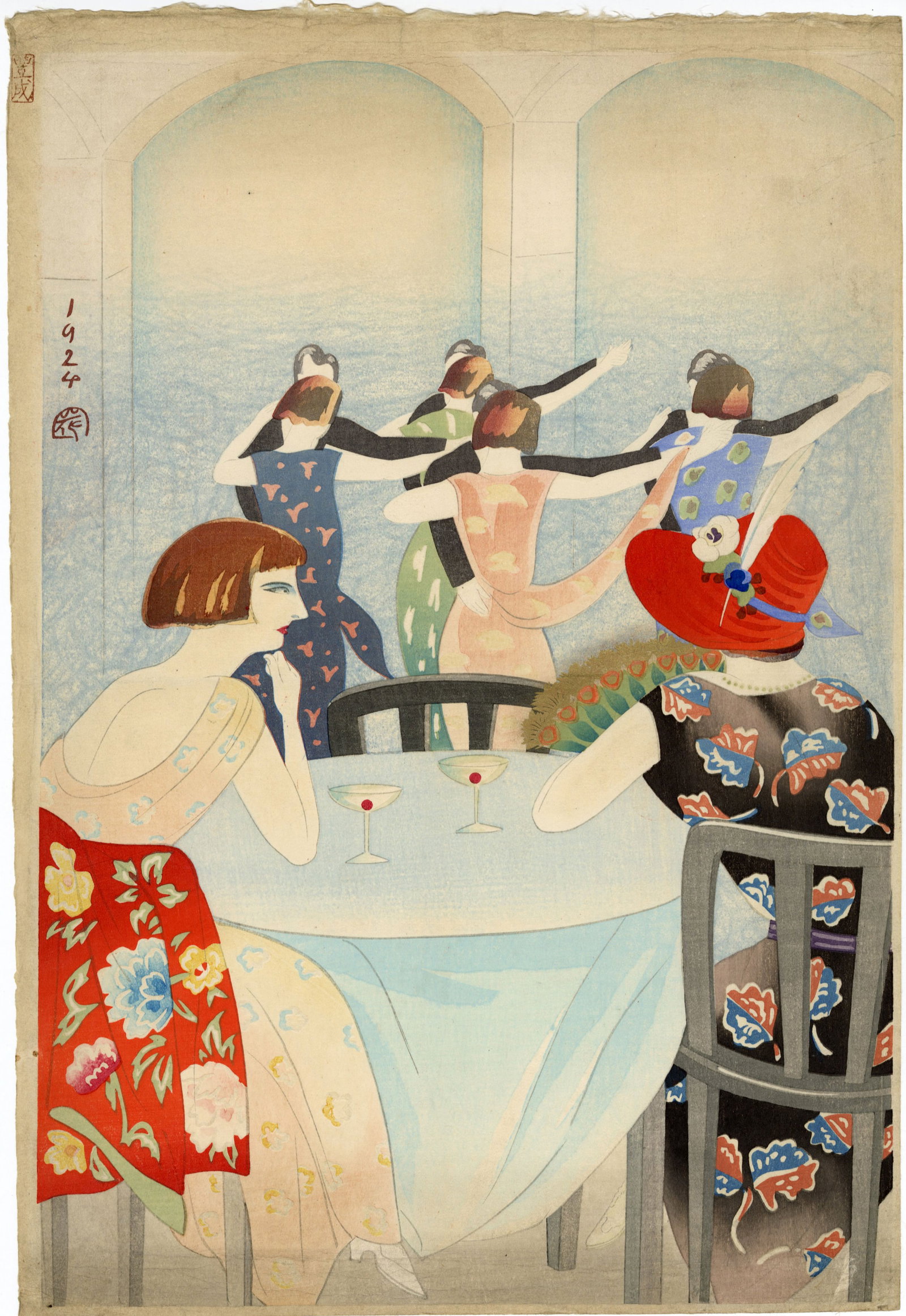 Yamamura Toyonari (Koka) Dancing Shanghai 1924 1st Ed. Woodblock (1 of 2)