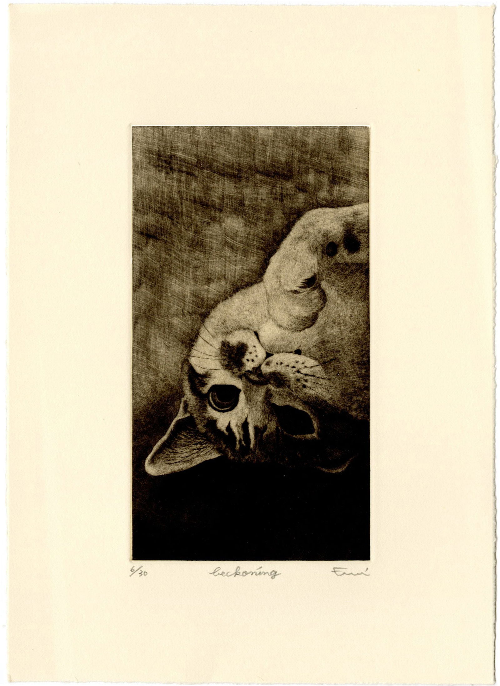 Sato Emi: Beckoning c.2000 1st Ed. Mezzotint (1 of 2)