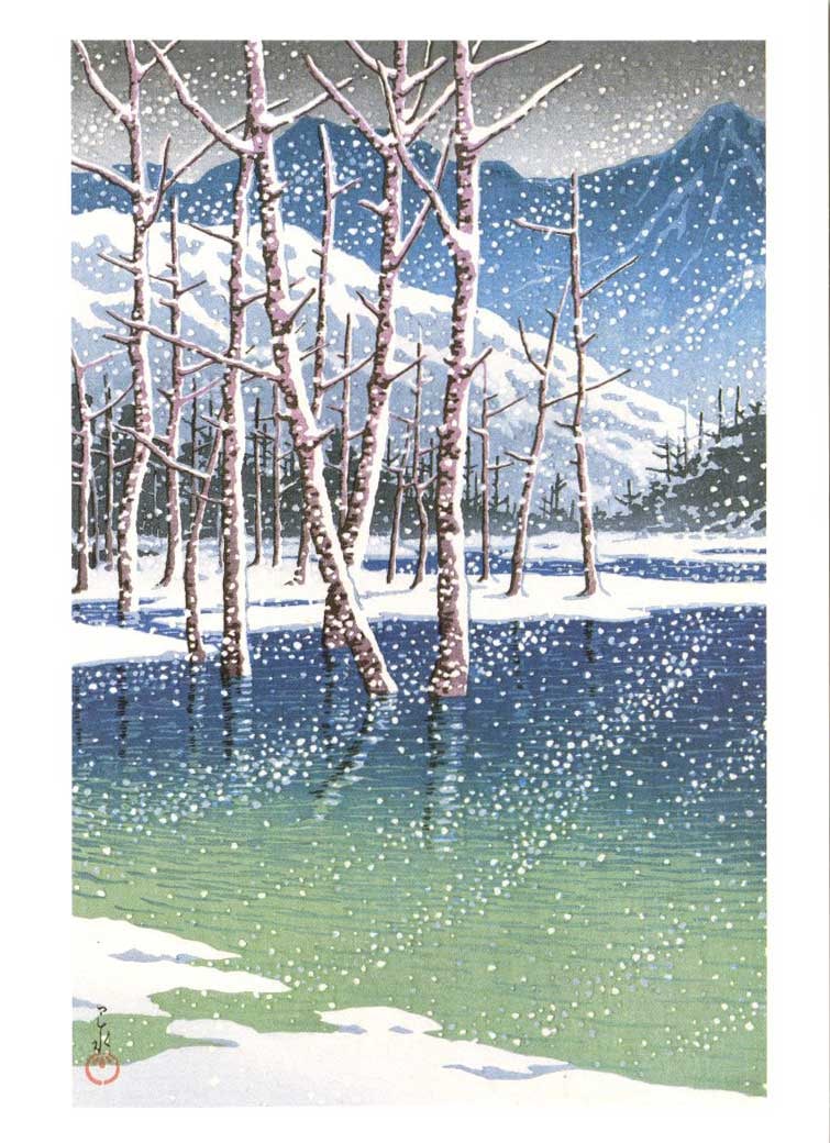 Hasui Greeting Cards - Snow on Zojoji Temple SET of 30 NR (1 of 2)