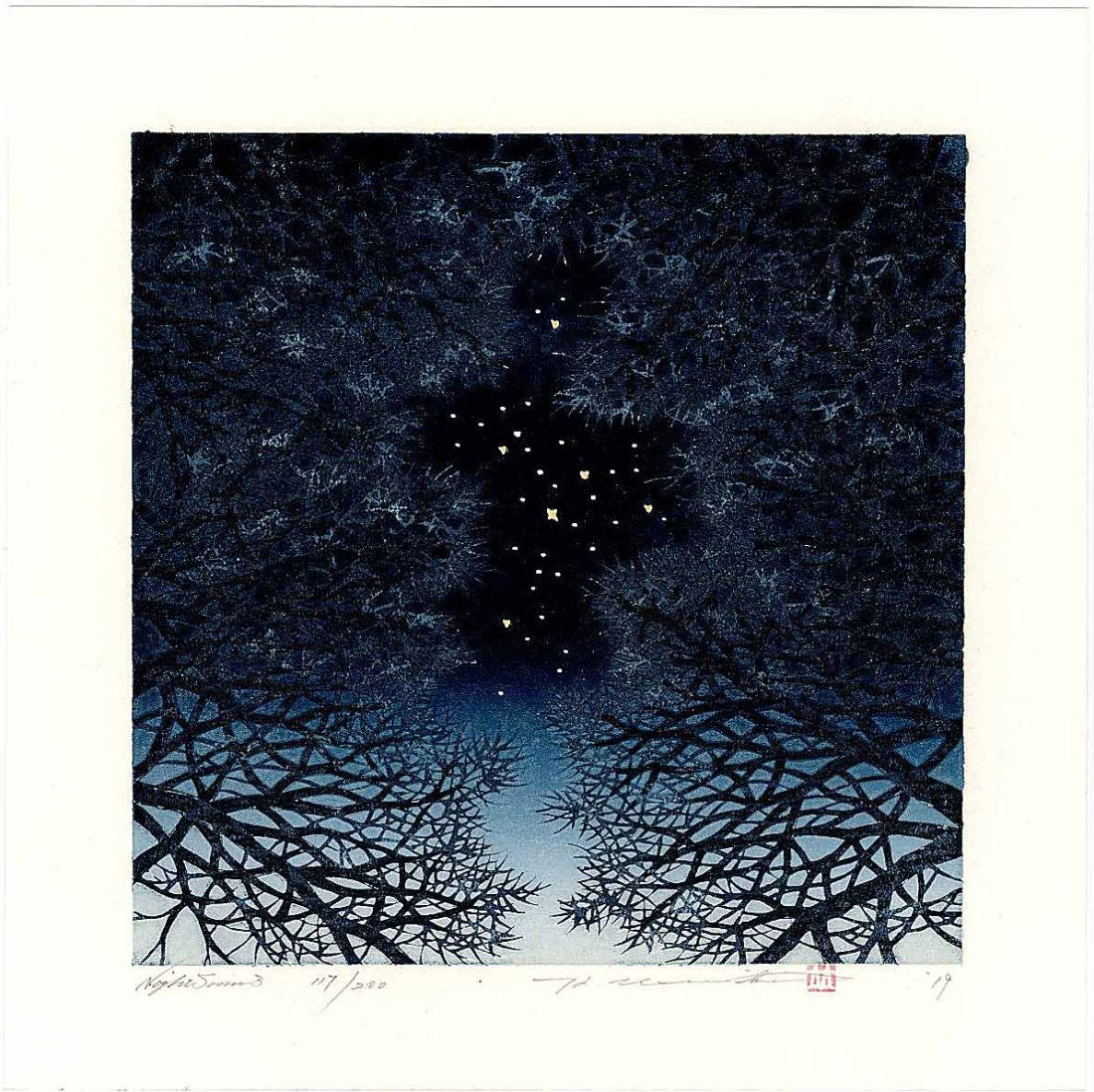 Namiki Hajime: Night Scene 3 2019 1st Ed. Woodblock (1 of 2)
