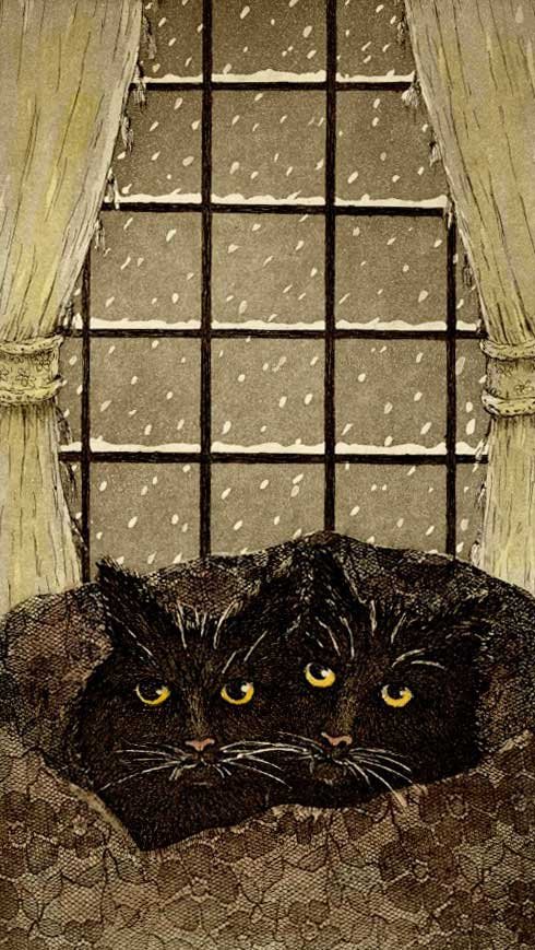 Norikane Hiroto: Two Cats Winter 2020 1st Ed. Mezzotint (1 of 3)