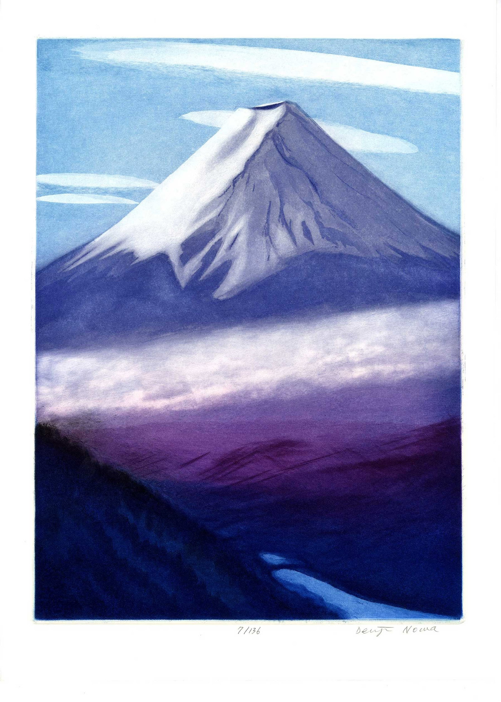 Noma Denji: Mt Fuji Early Spring 1st Edition 1991 Copper Print NR (1 of 2)