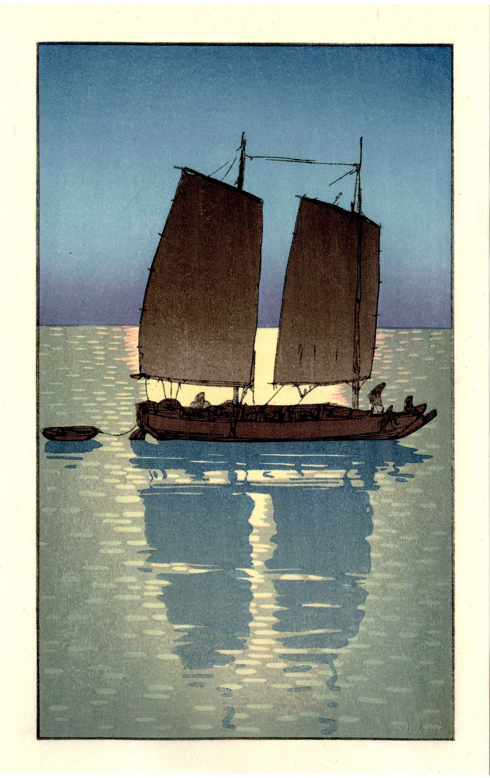 Hiroshi Yoshida: Sailboat Day Woodblock NR (1 of 2)