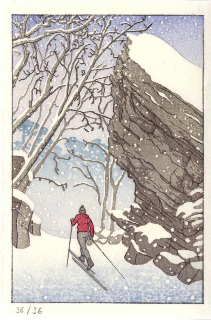 Winiecki Stephen: Snowy Traps 2 2023 1st Ed. Woodblock (1 of 2)