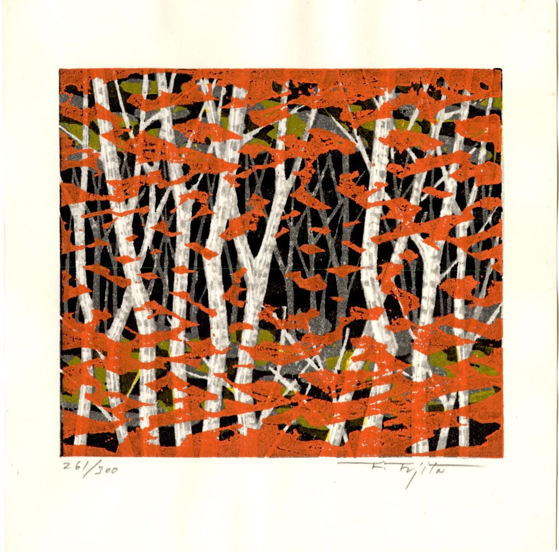Fujita Fumio: Autumn 1990 1st Ed Woodblock (1 of 2)