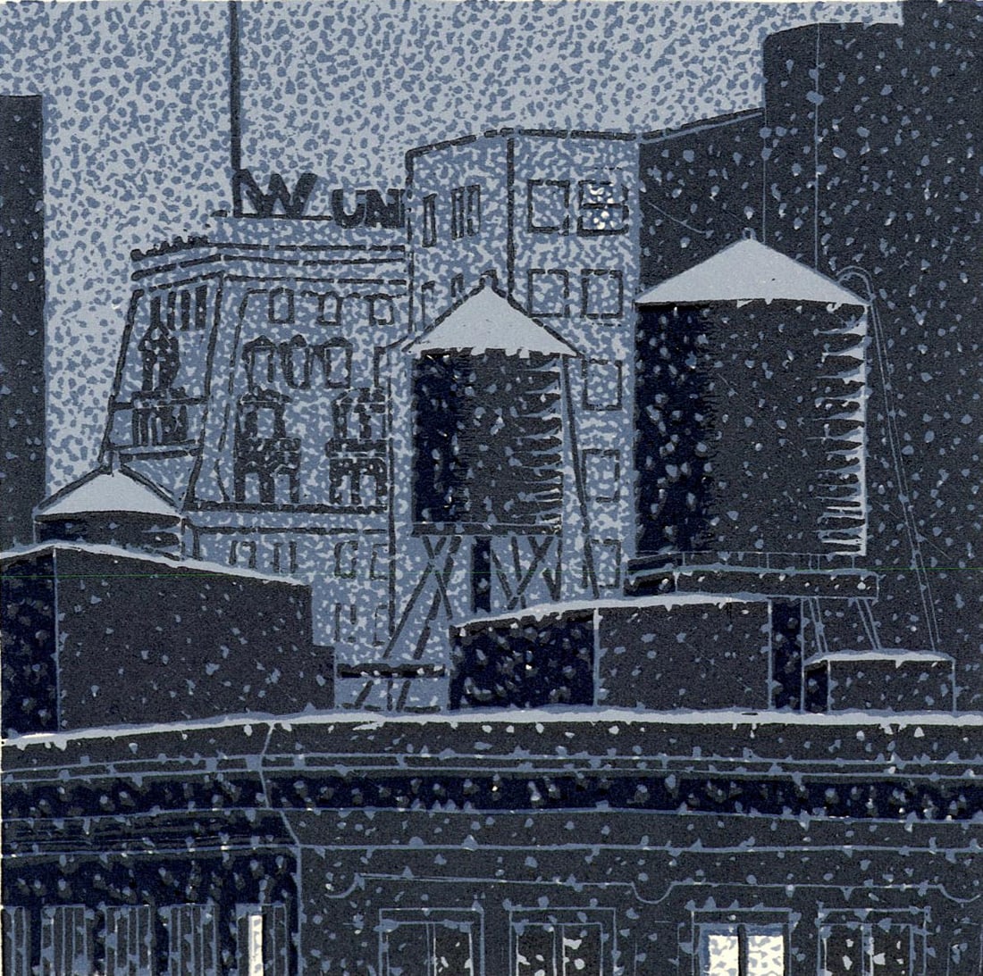 Emily Trueblood: New York City Silent Night 2010 1st Ed Woodblock NR (1 of 3)