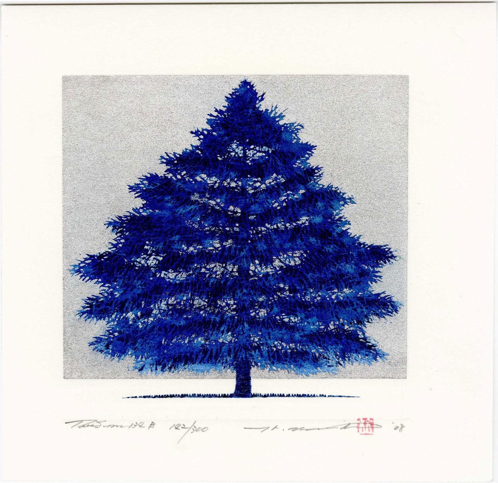 Namiki Hajime: Tree Scene 134B 2008 1st Ed Woodblock (1 of 2)