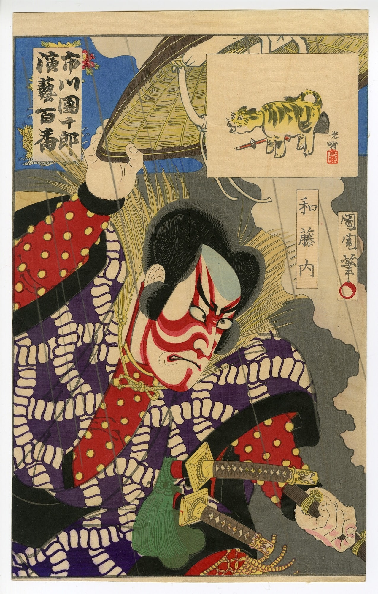 Toyohara Kunichika - Watonai 1893 Woodblock NR (1 of 2)