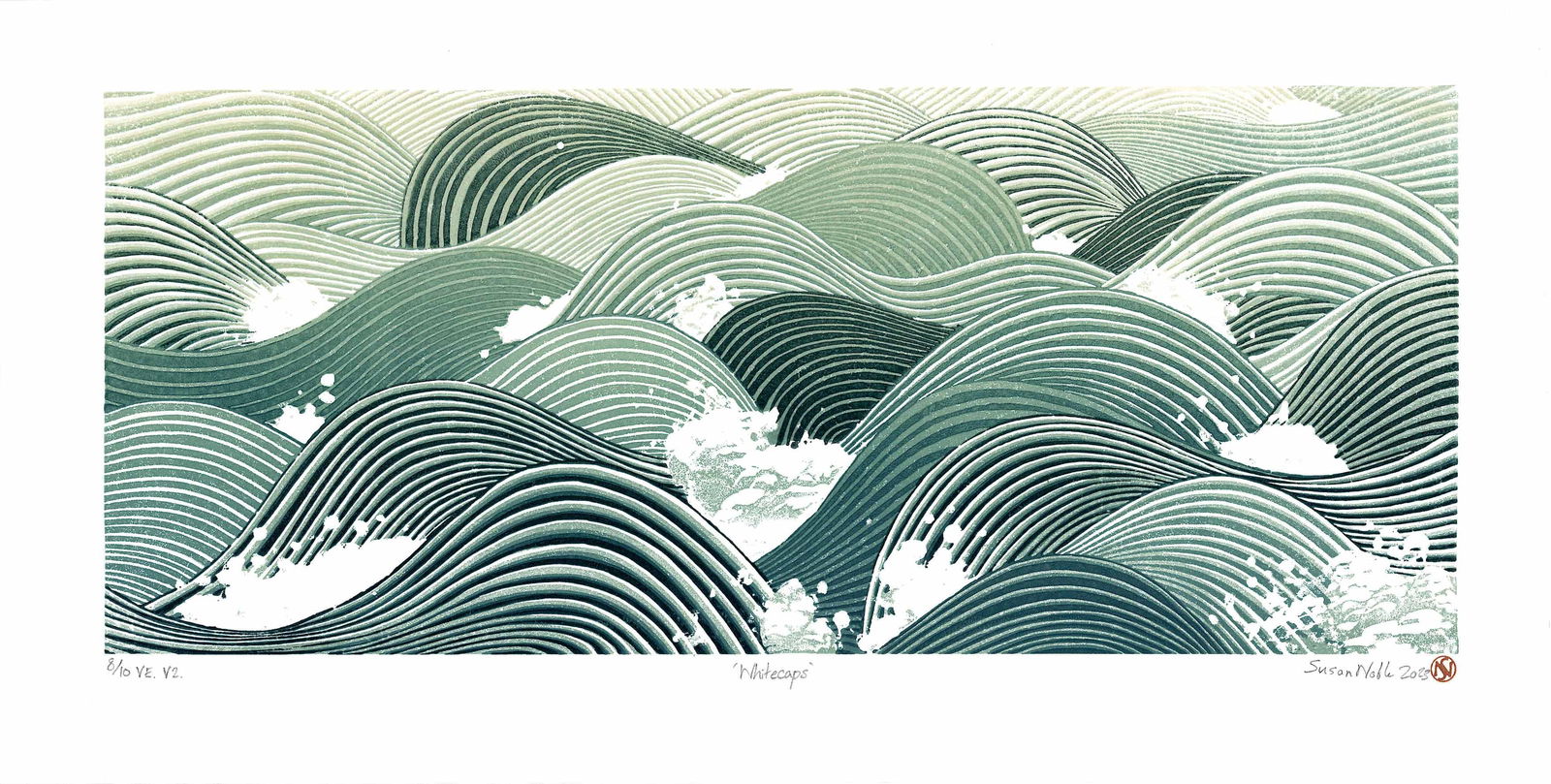 Susan Noble: Whitecaps 2023 1st Ed Woodblock NR (1 of 2)