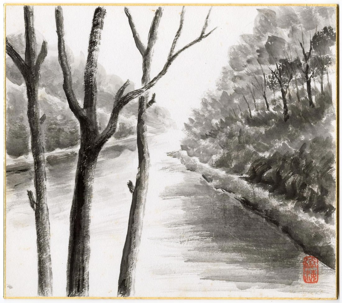 Not Signed: River Landscape Woodblock NR (1 of 2)