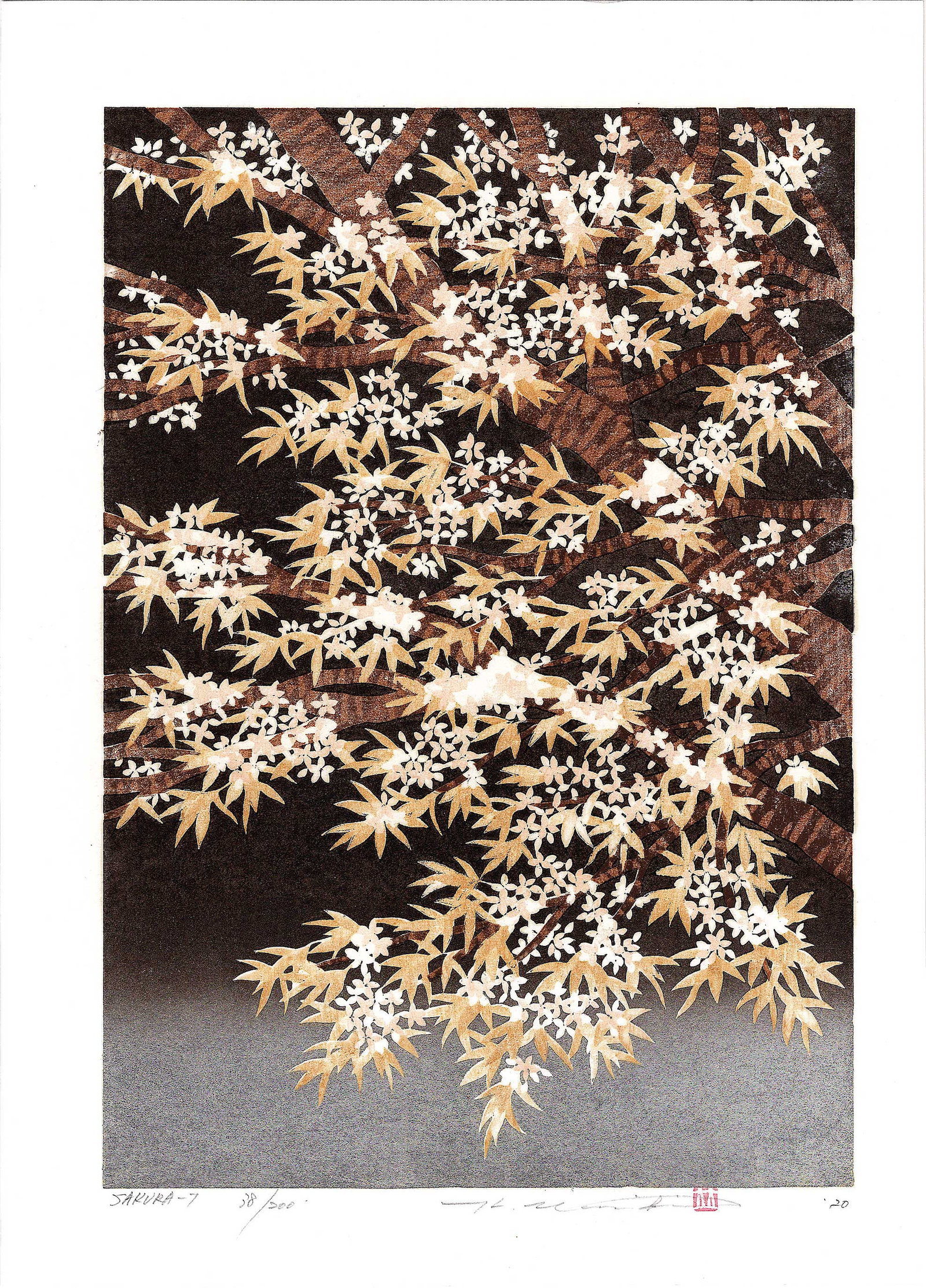 Namiki. Hajime: Sakura 7 2020 1st Ed Woodblock (1 of 2)