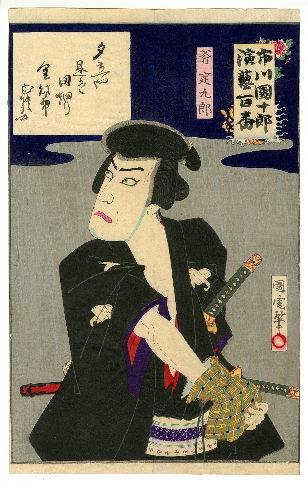 Kunichika Toyohara - Ono Sadakurö, Woodblock NR (1 of 2)