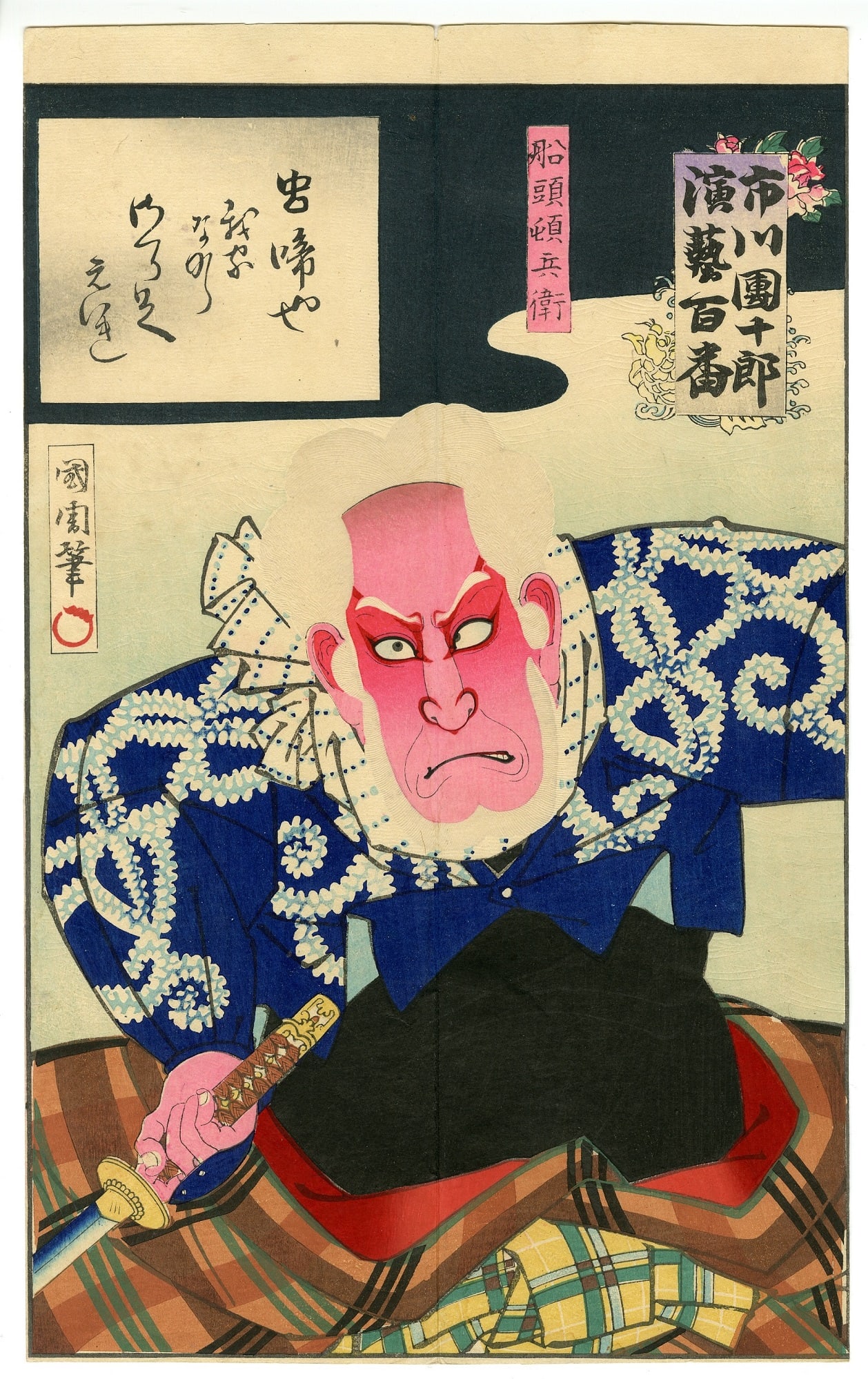 Kunichika Toyohara - Boatman Tombei, Woodblock NR (1 of 2)