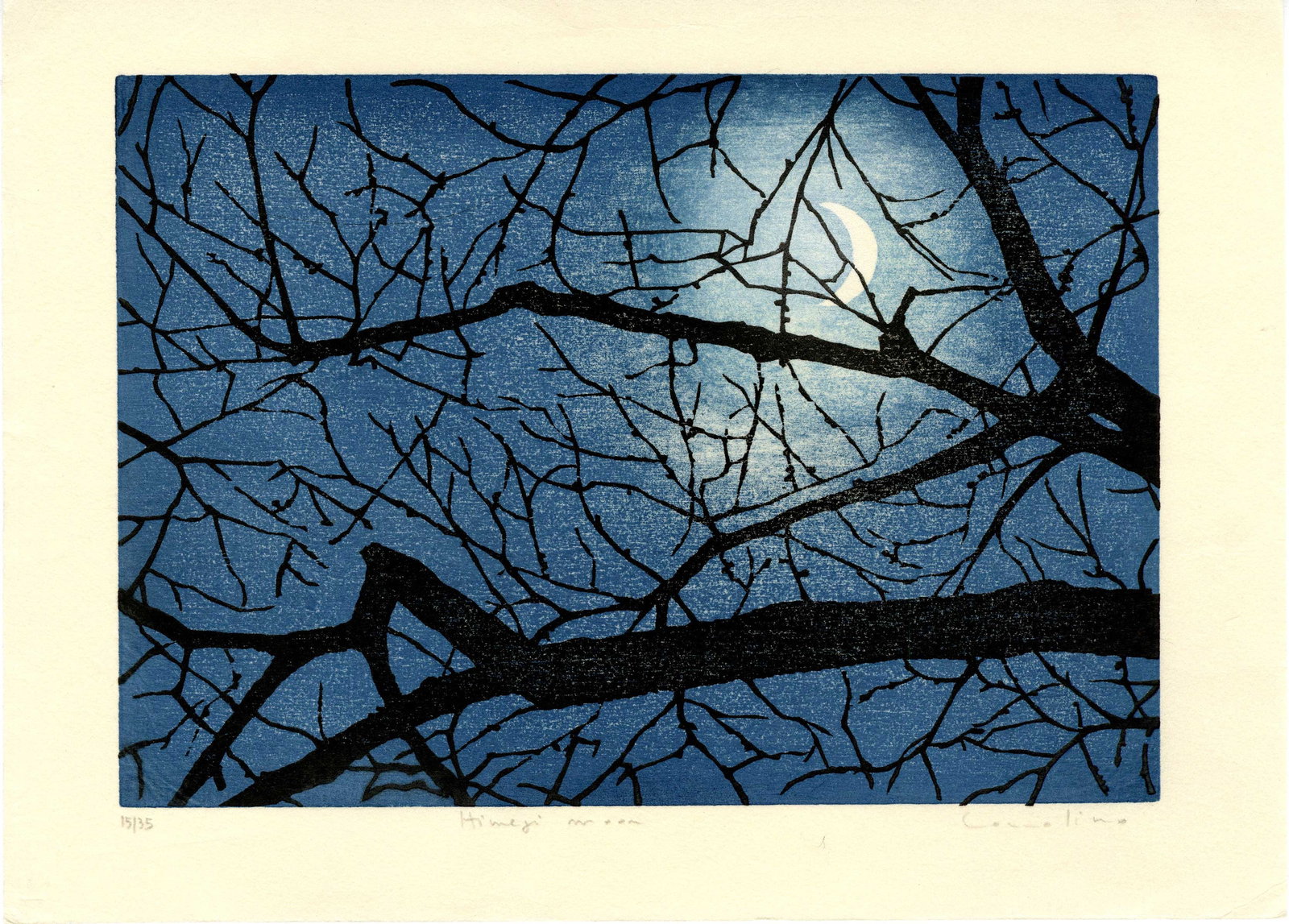 Mara Cozzolino: Himeji Moon 1st Ed Woodblock NR (1 of 2)