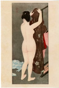 Shinsui Ito: Hanging Her Kimono Shunga NR