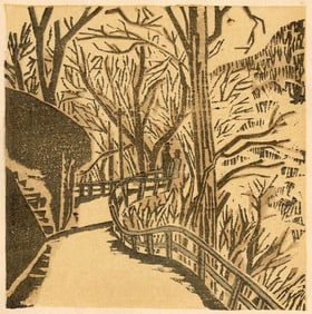 Senpan Maekawa: Forest Road 1942 Woodblock