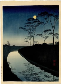 Koho Shoda: Country Scene (Blue) 1930s MULLER Estate NR